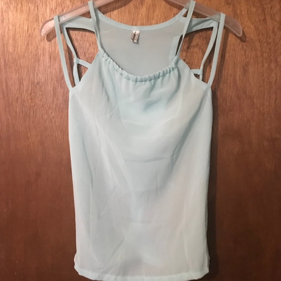 Light blue sheer tank top - Picture 1 of 4